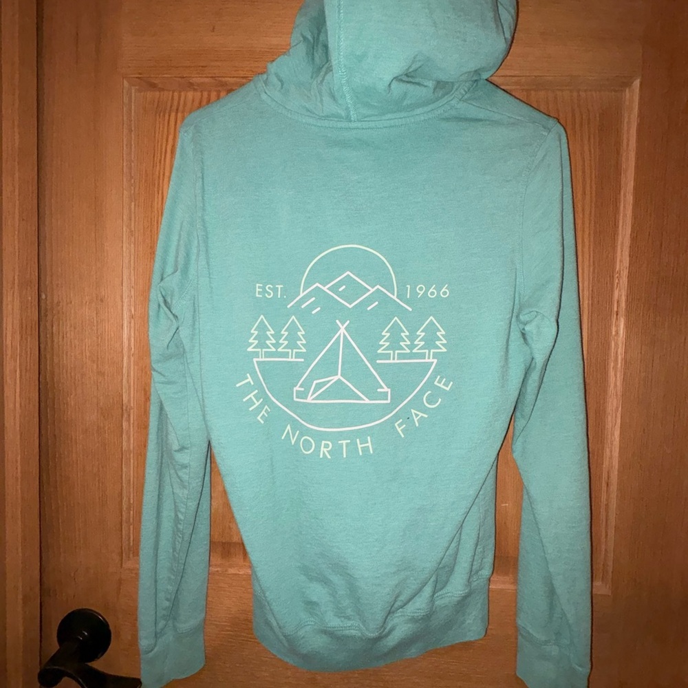 The North Face Women’s Full Zip Hoodie – Teal with Graphic Back